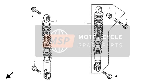 Honda SH300A 2012 FEDERBEIN HINTEN für ein 2012 Honda SH300A